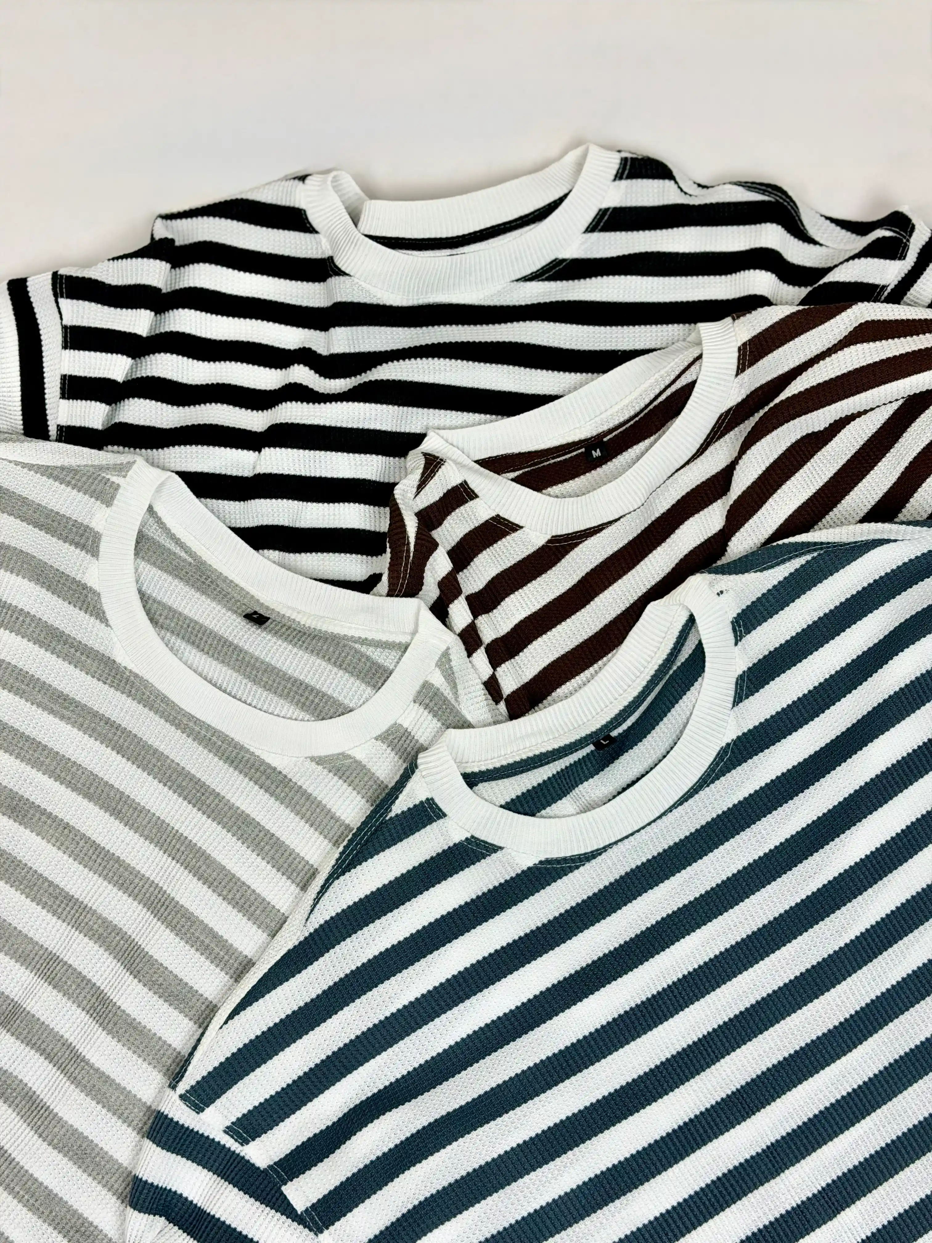 220 GSM Waffle Stripe Boxy Fit T-Shirt Hover