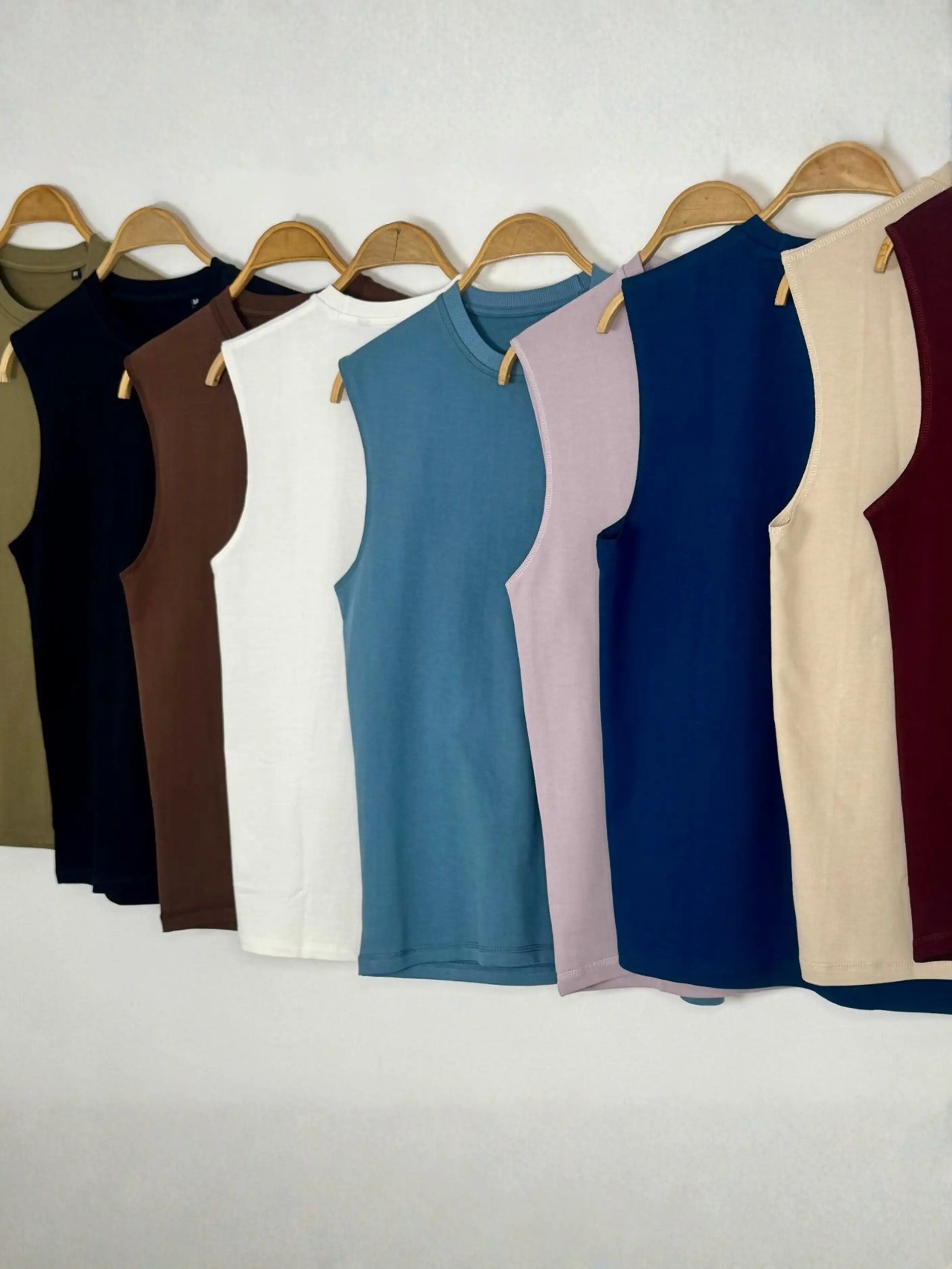 Men’s Sleeveless Round Neck T-Shirt – 260 GSM Cotton French Terry